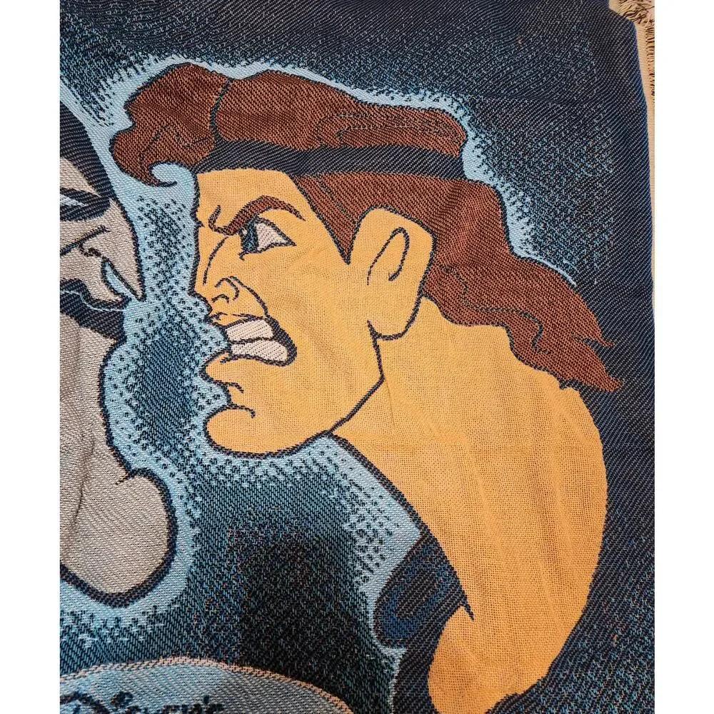 Rare Beacon Disney Hercules Hades Tapestry Woven Fringe Throw Blanket 52x57